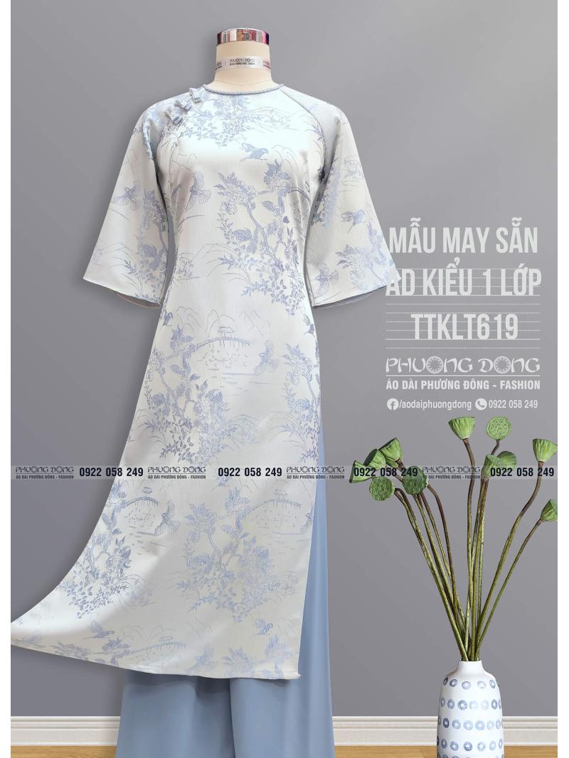 Áo Dài Phom Trẻ Gấm Lụa Phom Suông TTKLT619